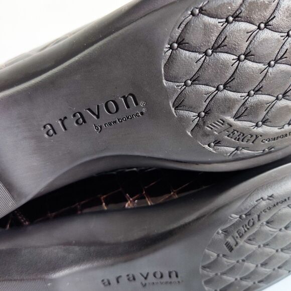 Aravon New Balance Loafers Size 7.5 Whitney Croc Patent Leather Slip On Shoes - Picture 9 of 11